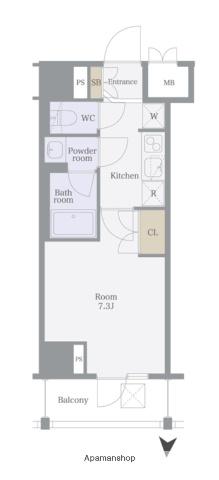 ヴィルドミール浅草橋(1K/2階)の間取り写真