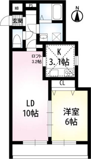 ジュールエストⅡ(1LDK/1階)の間取り写真