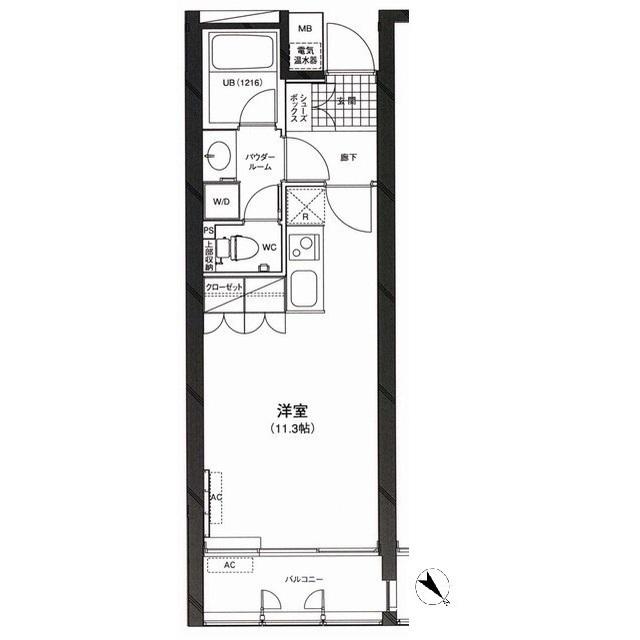カーサ・デル・ソル小石川(ワンルーム/6階)の間取り写真