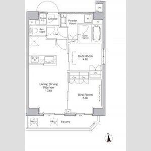 プラウドフラット浅草橋(2LDK/10階)の間取り写真