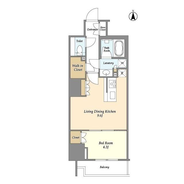 アスール両国(1LDK/2階)の間取り写真