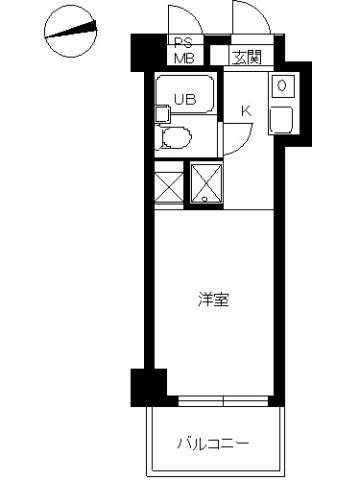 スカイコート池袋4(ワンルーム/2階)の間取り写真