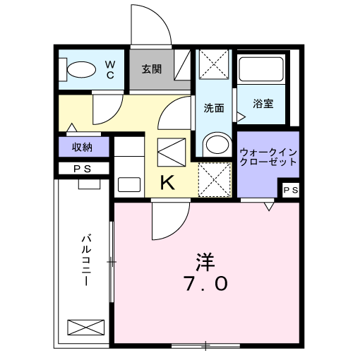 コート デュ ソミュール(1K/1階)の間取り写真