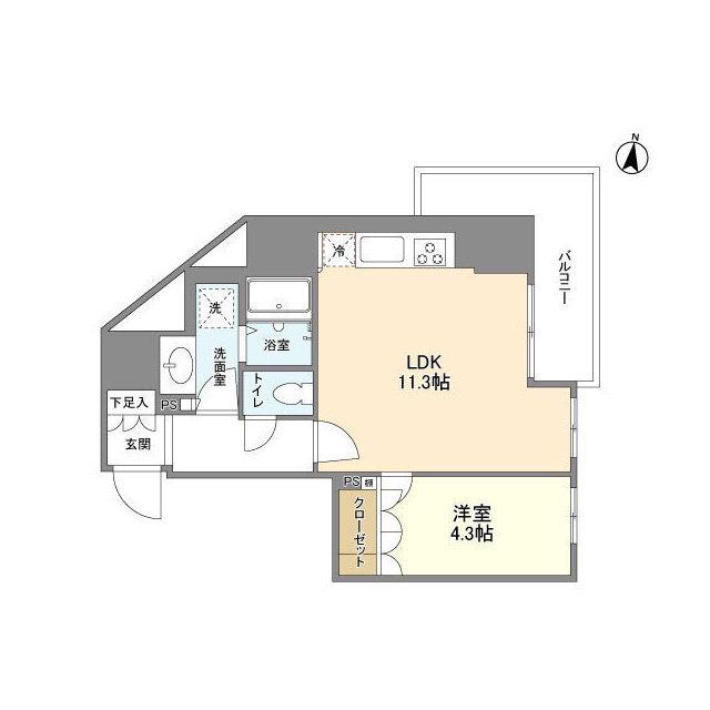 OPEN BLOOM SUMIDA YAHIRO(1LDK/12階)の間取り写真