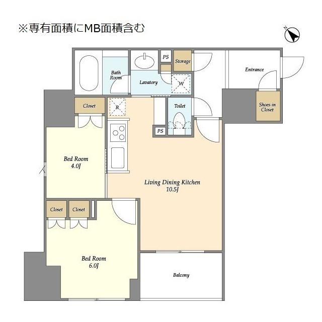 クレストコート日本橋人形町(2LDK/8階)の間取り写真