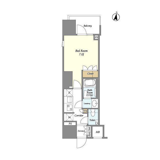 ルジェンテ文京湯島(1K/4階)の間取り写真