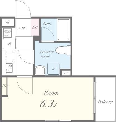 ランドヴィル千住柳町(1K/1階)の間取り写真