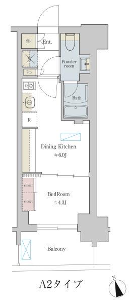 BRILLIA IST町屋(1DK/5階)の間取り写真
