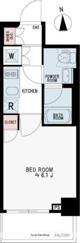 プレール・ドゥーク銀座イースト3(1K/6階)の間取り写真