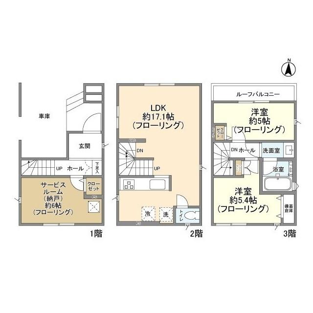 総武本線 新小岩駅 徒歩10分 3階建 築4年(2SLDK)の間取り写真