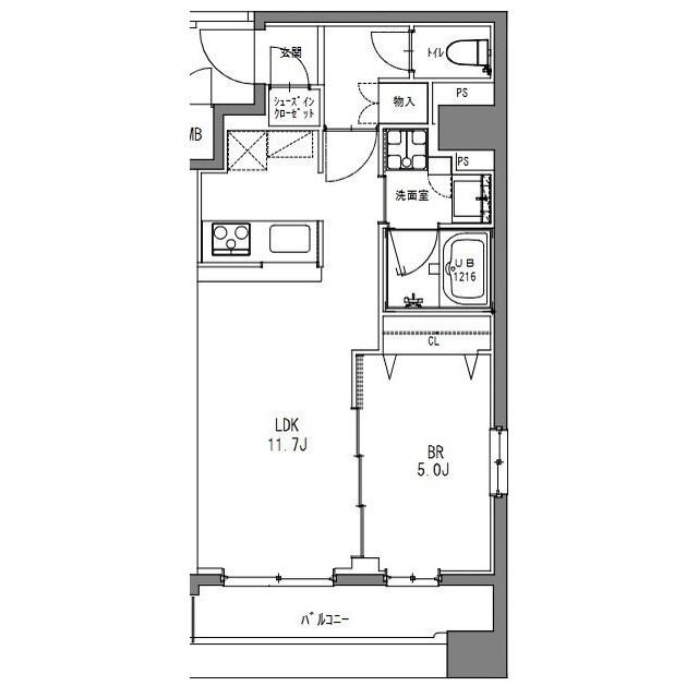 LA DOUCEUR秋葉原(1LDK/9階)の間取り写真