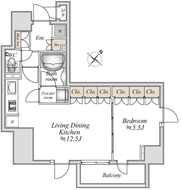 LA DOUCEUR巣鴨(1LDK/8階)の間取り写真