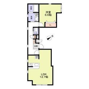 ASAKUSA ONE(1LDK/1階)の間取り写真