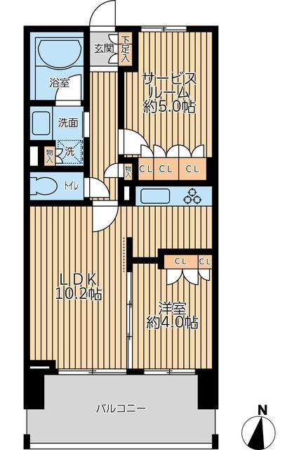 ドゥーエ両国2(1SLDK/2階)の間取り写真