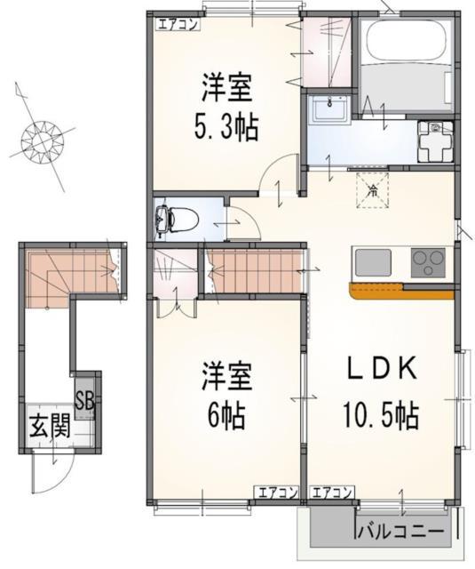 FAMISIAPIA(2LDK/2階)の間取り写真