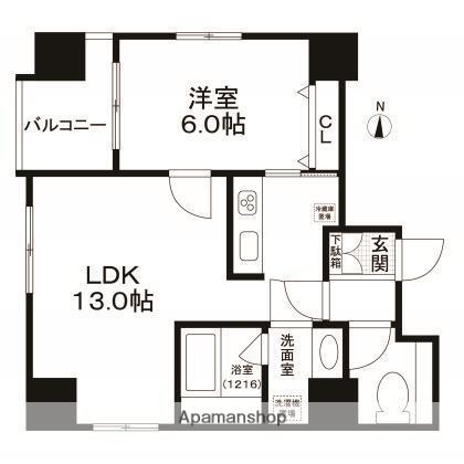 エスペランサK錦糸町(1LDK/15階)の間取り写真