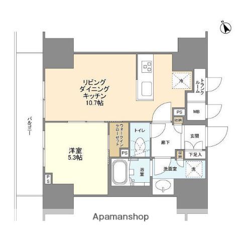 BLESS蔵前(1LDK/7階)の間取り写真