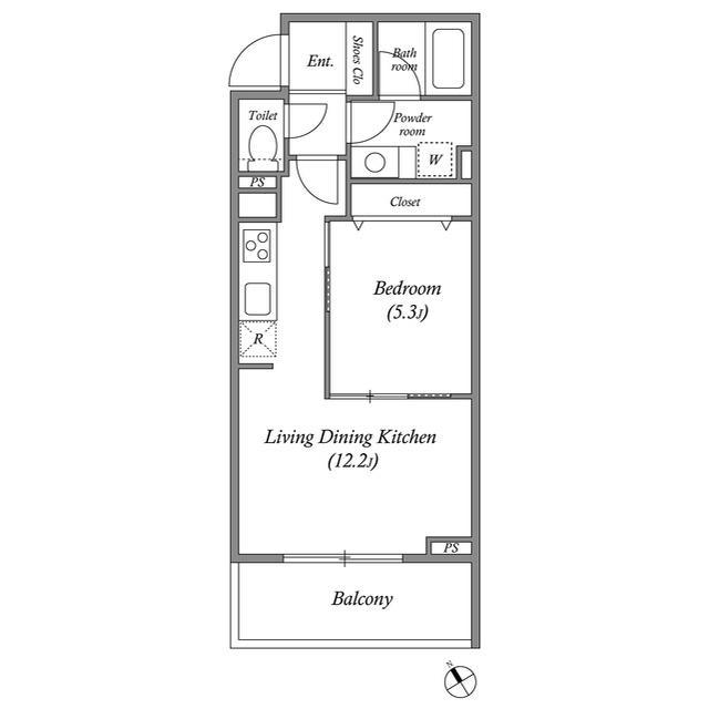 ACPレジデンス文京春日(1LDK/2階)の間取り写真