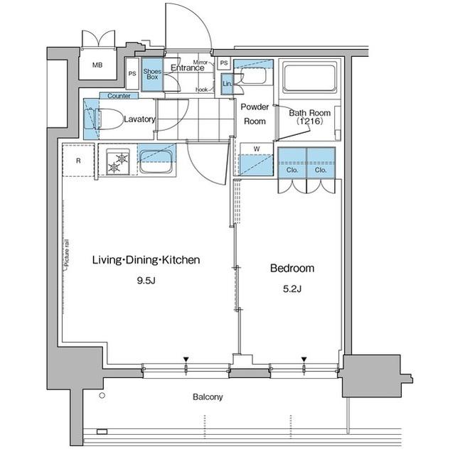 ルフォンプログレ秋葉原マークス(1LDK/13階)の間取り写真