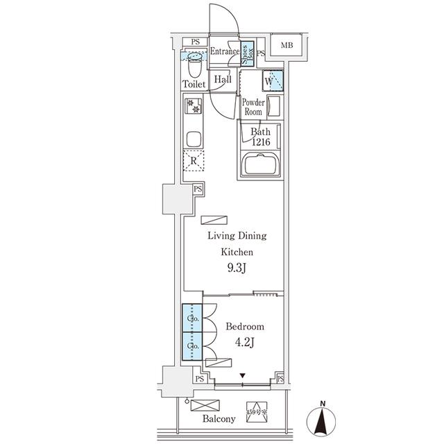 フロンティアレジデンス錦糸公園(1LDK/4階)の間取り写真