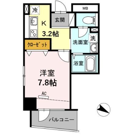ロイヤルKJ(1K/13階)の間取り写真