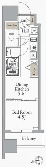 グランカーサ町屋(1DK/5階)の間取り写真