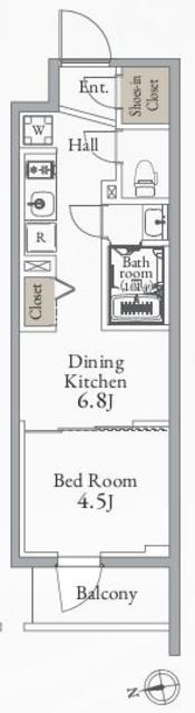 グランカーサ町屋(1DK/5階)の間取り写真