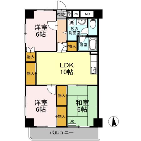 スタークレスト(3LDK/7階)の間取り写真