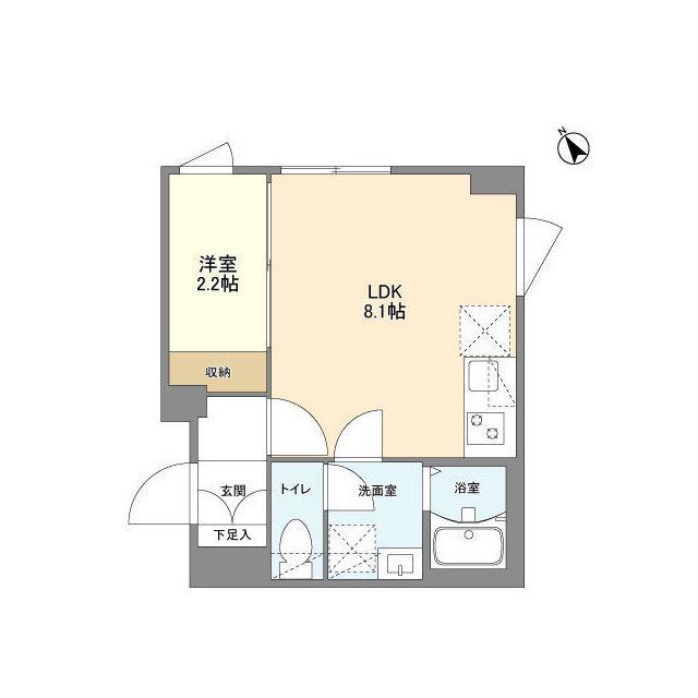 ウェルスクエア南長崎(1LDK/5階)の間取り写真