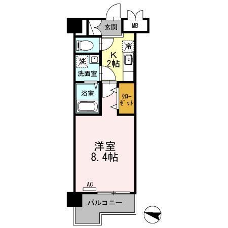 カーサフェリーチェ柴又(1K/1階)の間取り写真