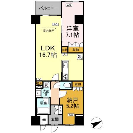 サンジョイアゼロ(1LDK/6階)の間取り写真