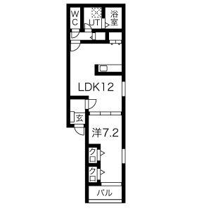 PREMIER(1LDK/2階)の間取り写真