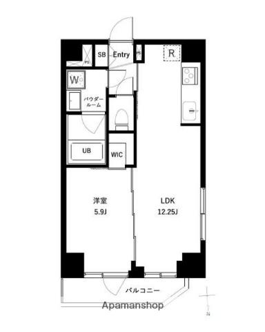 オーキッドレジデンス上野稲荷町2(1LDK/4階)の間取り写真