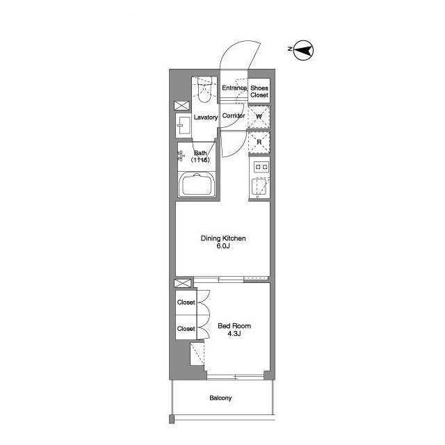 BPRレジデンス東日暮里(1DK/5階)の間取り写真