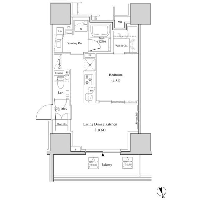 ザ・パークハビオ北千住(1LDK/8階)の間取り写真