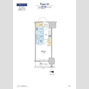 プラウドフラット錦糸町ウエスト(1K/8階)の間取り写真