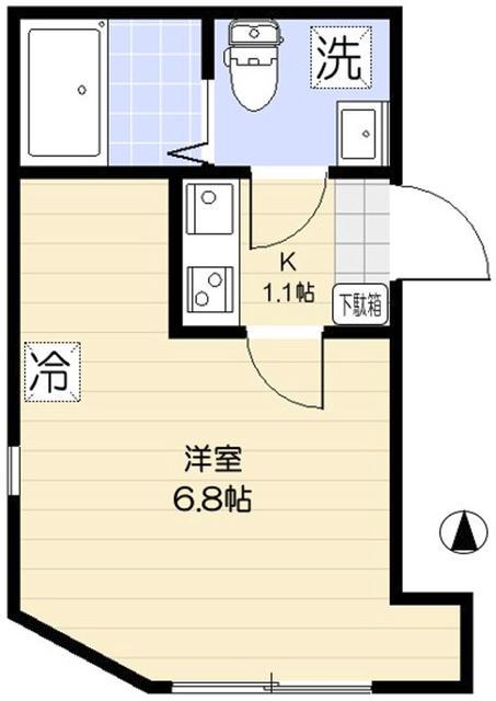 ユニヴェール西新井(1K/1階)の間取り写真