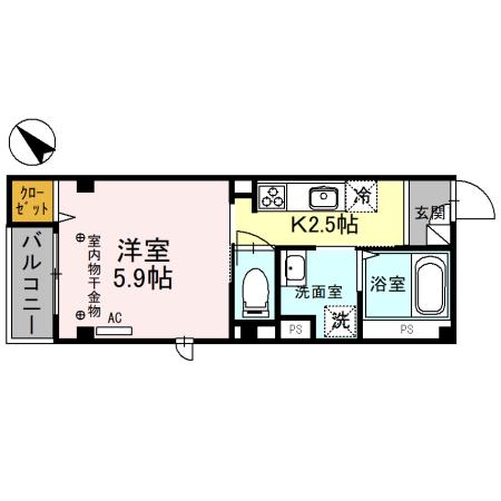 ルクス押上ステーションフロント(1K/4階)の間取り写真