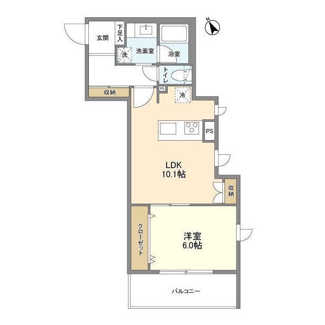 ACPレジデンス文京春日(1LDK/3階)の間取り写真