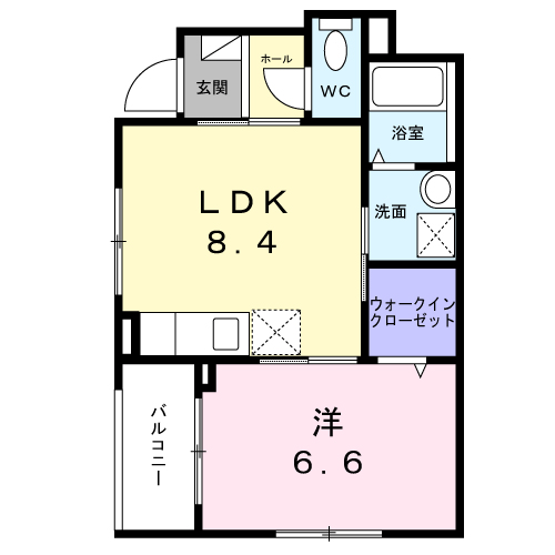 MODERNO(1LDK/1階)の間取り写真