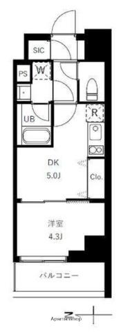 グランジット蔵前(1DK/6階)の間取り写真