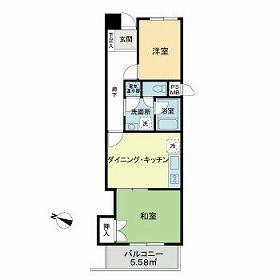 グリーンハイツ金町(2DK/6階)の間取り写真