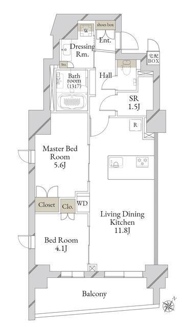 LIVECASA文京千石PREMIER(2SLDK/6階)の間取り写真