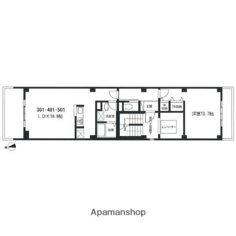 ビューノ新谷(1LDK/3階)の間取り写真