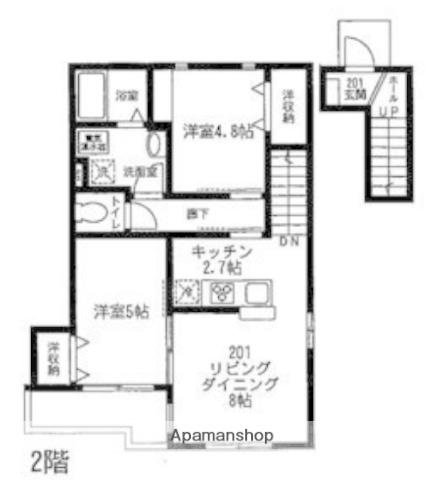 FORESTA UCHIYAMA フォレスタウチヤマ(2LDK/2階)の間取り写真