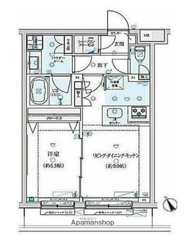 GENOVIA墨田八広SKYGARDEN(1LDK/2階)の間取り写真