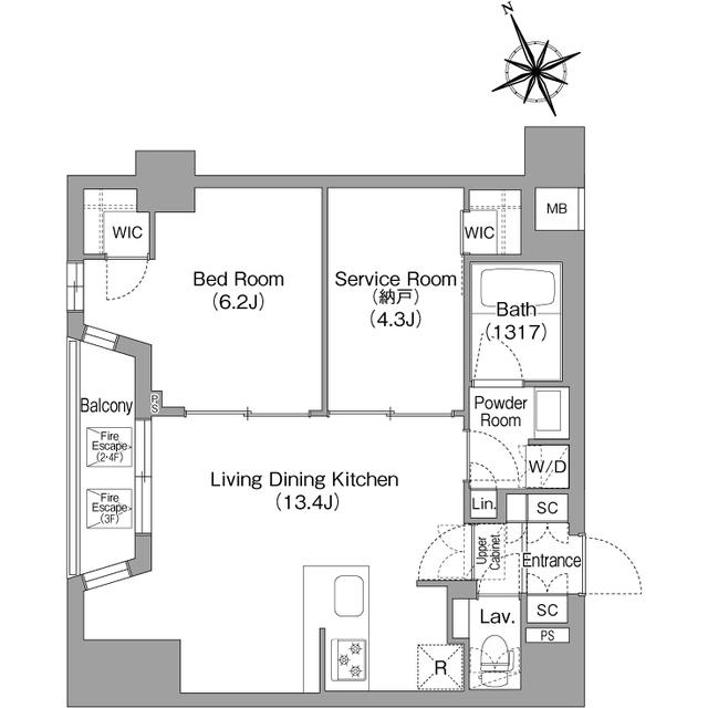 コンフォリア中葛西(1SLDK/2階)の間取り写真