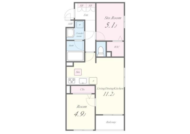 LE SOLEIL(2LDK/1階)の間取り写真