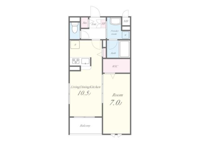 LE SOLEIL(1LDK/2階)の間取り写真