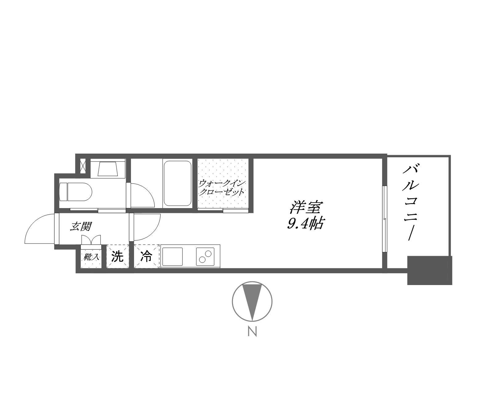 パークハビオ平河町(ワンルーム/14階)の間取り写真